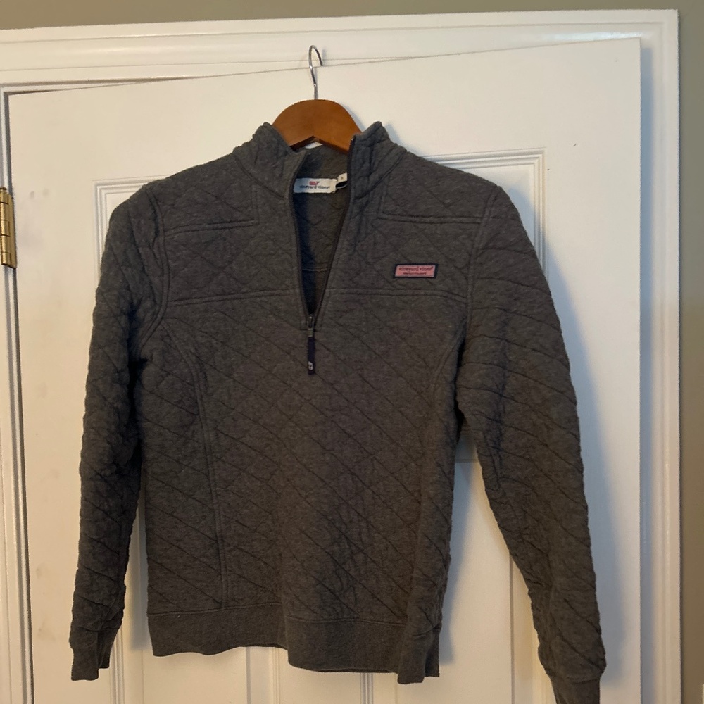 3/4 zip quilted sweatshirt